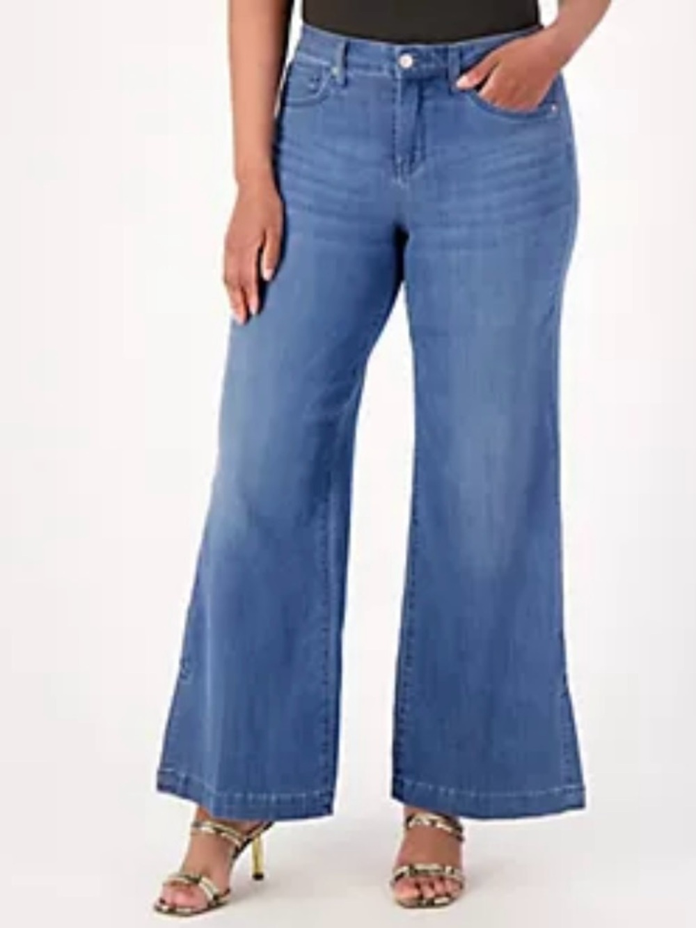 NYDJ Teresa Wide Leg Ankle denim jeans -SZ 12P - Picture 3 of 13